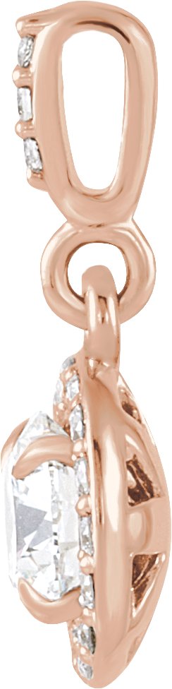 14K Rose Gold 3/8 CTW Natural Diamond Halo-Style Pendant 
