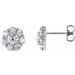 14K White 2 CTW Natural Diamond Cluster Earrings