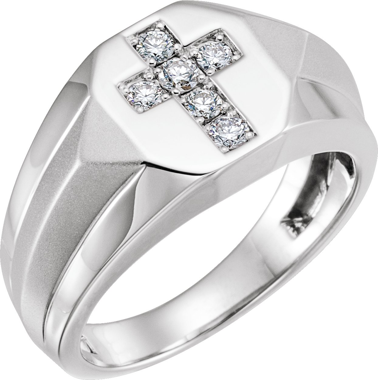 14K White 1/3 CTW Natural Diamond Men-s Ring