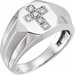 14K White 1/3 CTW Natural Diamond Cross Ring