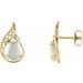 14K Yellow Natural White Opal & .03 CTW Natural Diamond Earrings  