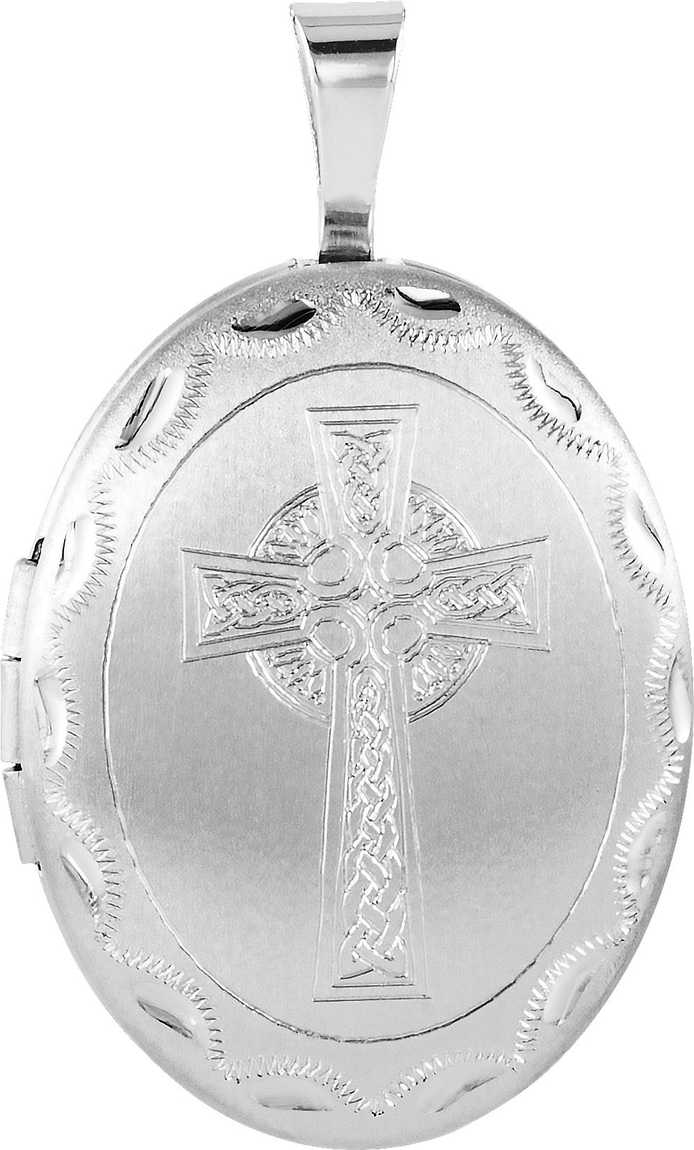 Sterling Silver Oval Celtic Inspired Cross Locket Ref. 3899653