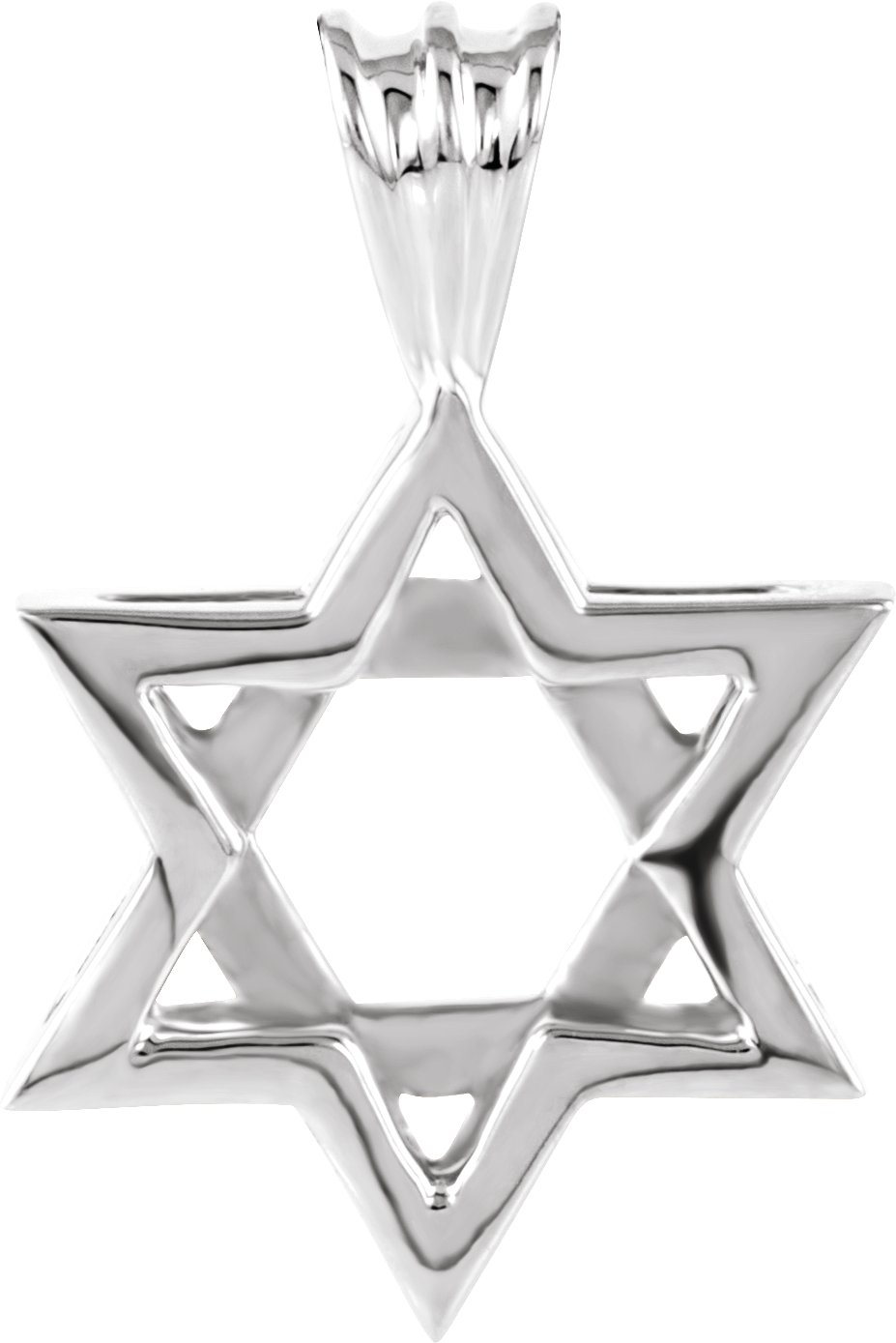 Sterling Silver 17x15.25 mm Star of David Pendant