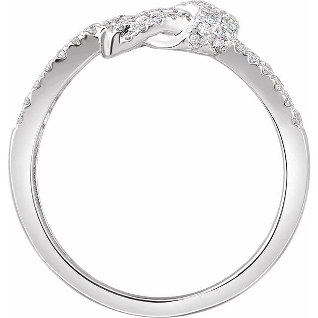 14K White 1/3 CTW Diamond Knot Ring 