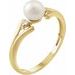 14K Yellow Freshwater Cultured Pearl & .03 CTW Diamond Ring  
