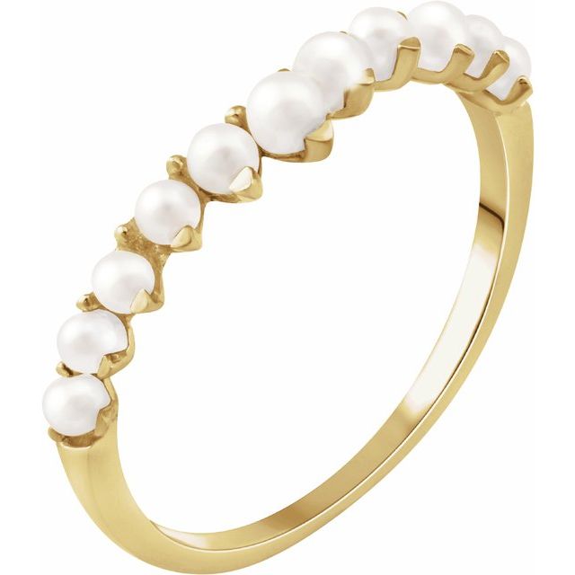 14K Yellow Freshwater Cultured Pearl Ring 