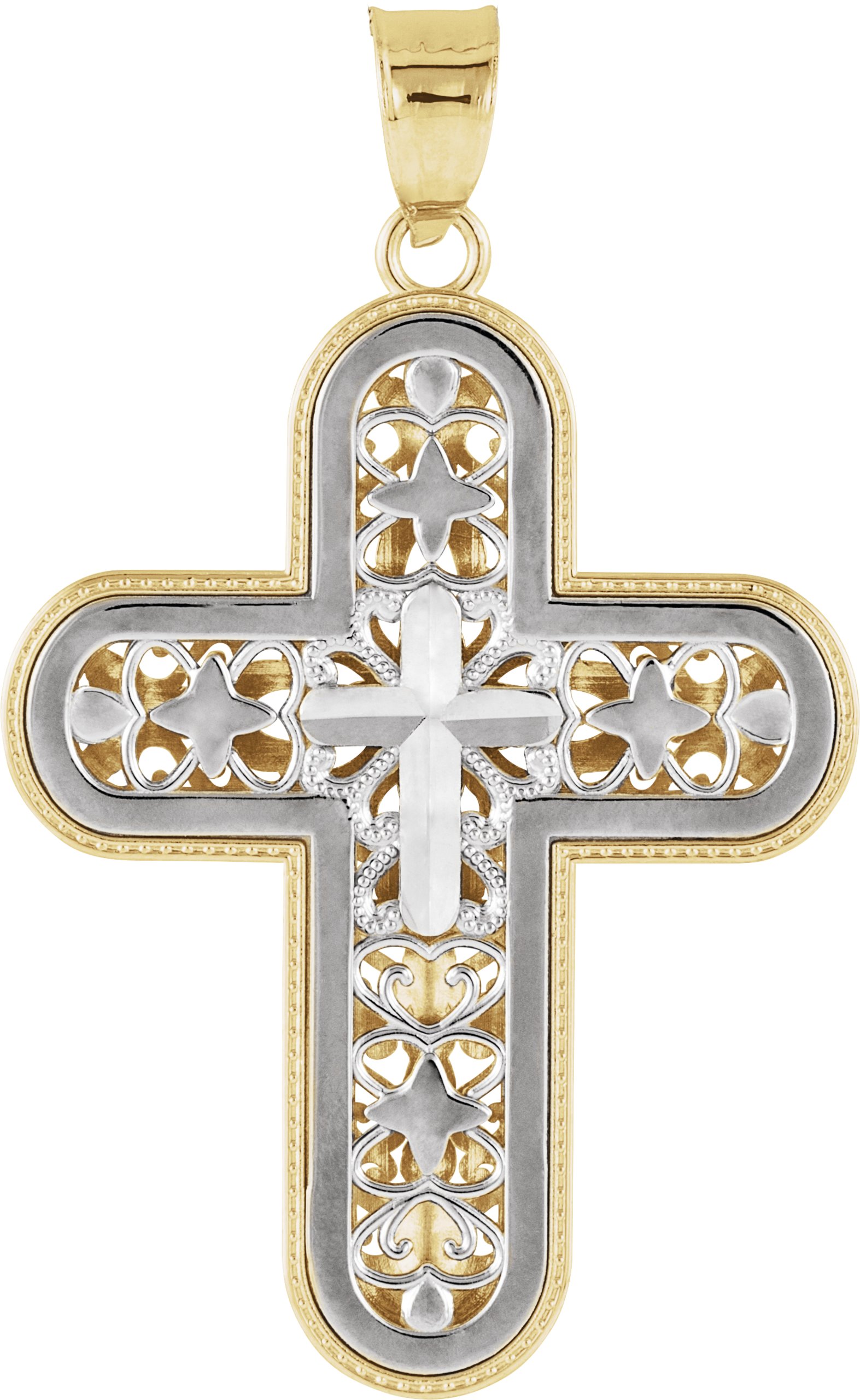 Two Tone Reversible Cross Pendant 31 x 24.25mm Ref 220649