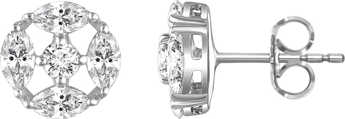 Sterling Silver Imitation White Cubic Zirconia Earrings 