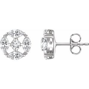 Sterling Silver Imitation White Cubic Zirconia Earrings 