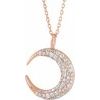 14K Rose .33 CTW Diamond Crescent Moon 16 18 inch Necklace Ref. 13449843