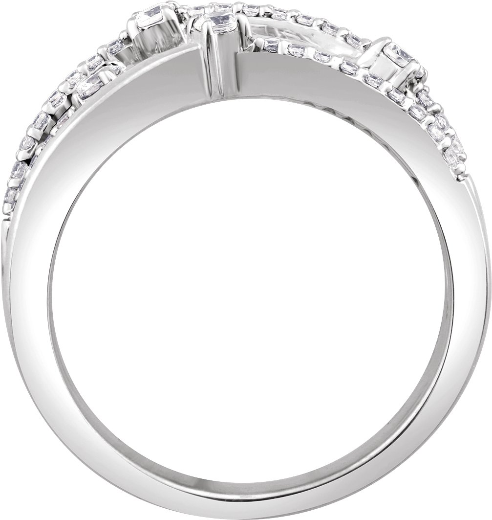 14K White 1/3 CTW Natural Diamond Criss-Cross Ring  