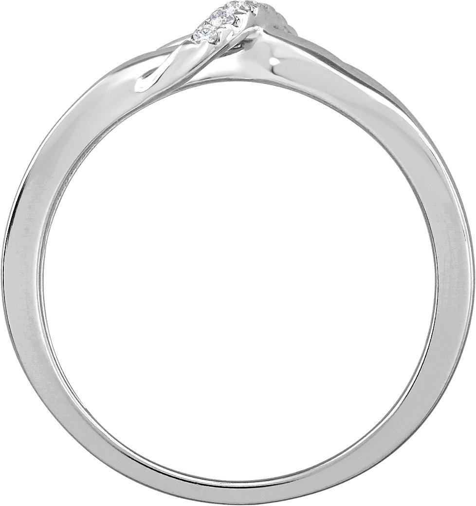 14K White .05 CTW Natural Diamond Negative Space Ring