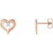 14K Rose 1/10 CTW Natural Diamond Heart Earrings  