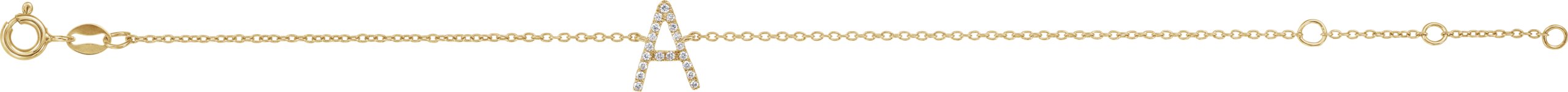 14K Yellow  1/10 CTW Diamond Initial A 6-7 Bracelet