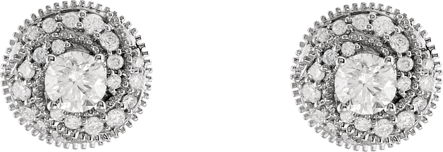 Alternative view of Natural Diamond Earrings – 14K White Gold