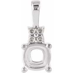 Cushion 4-Prong Accented Pendant