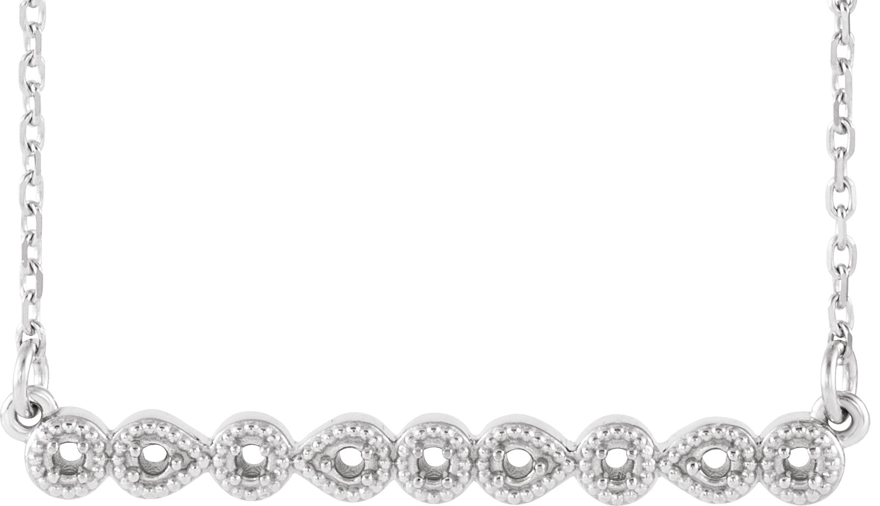 Accented Milgrain Bar Necklace or Center