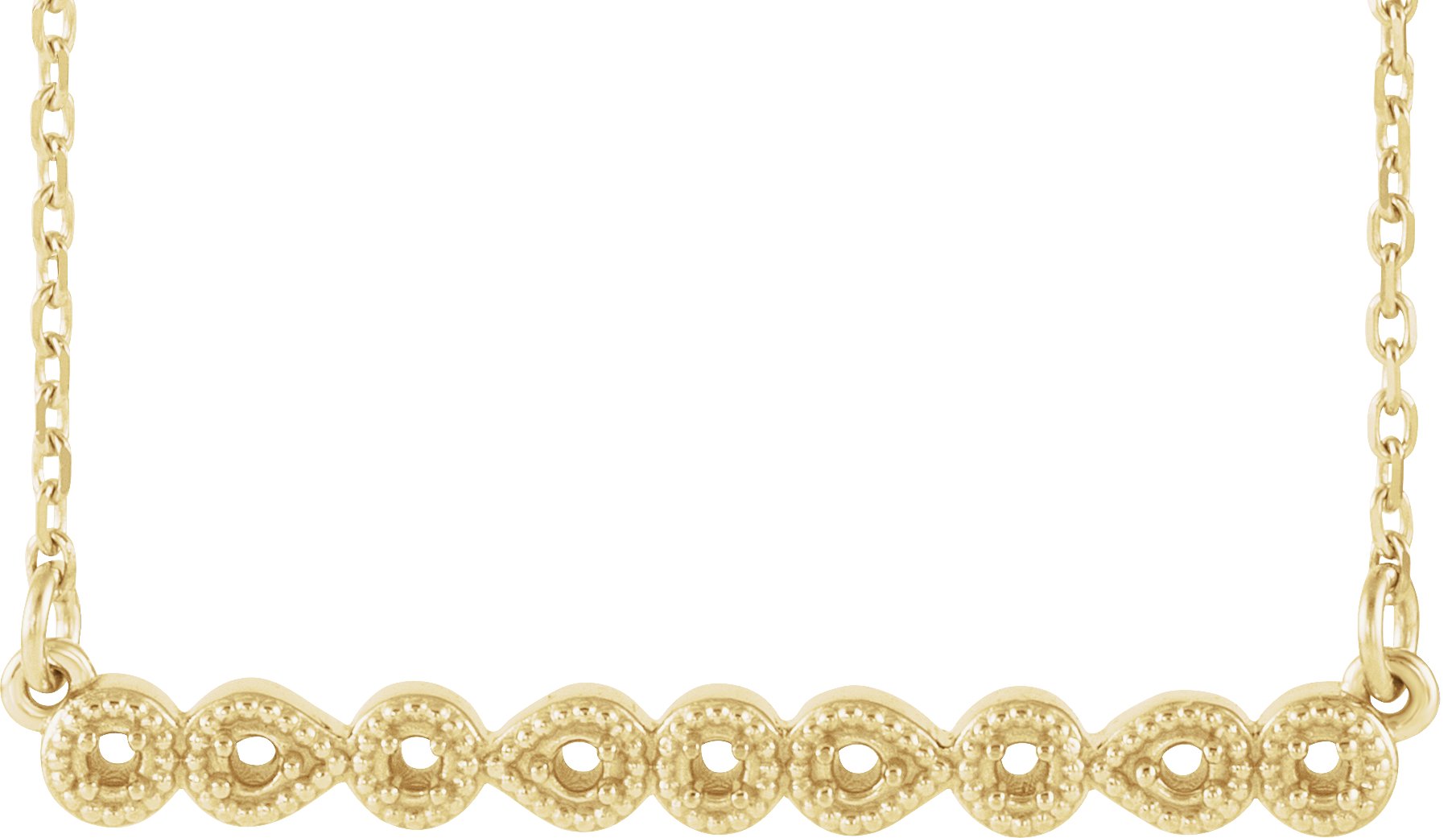 Accented Milgrain Bar Necklace or Center