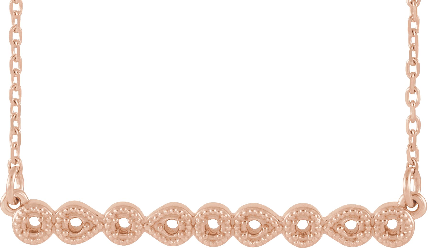 Accented Milgrain Bar Necklace or Center