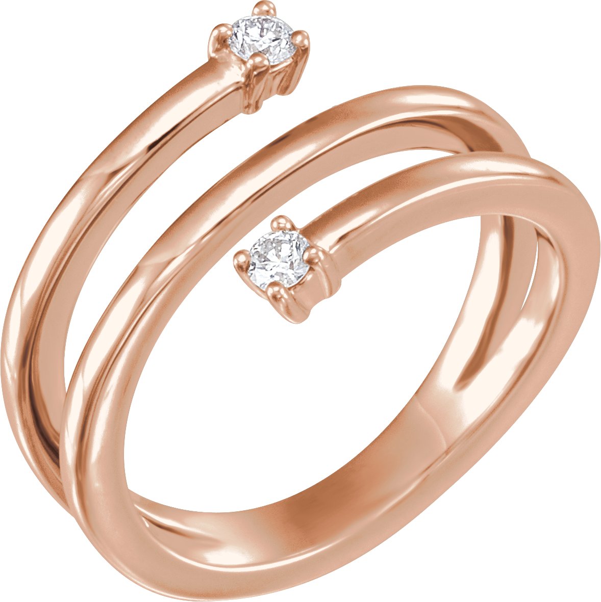 14K Rose 1/8 CTW Diamond Bypass Ring