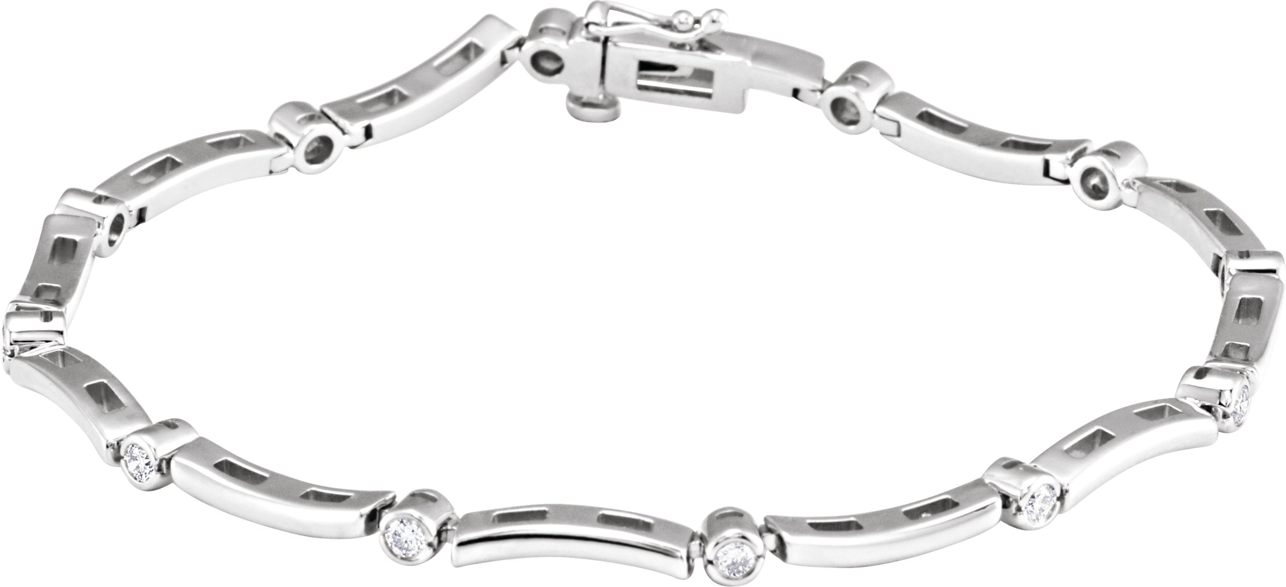 14K White 1/2 CTW Natural Diamond Line 7 1/4" Bracelet