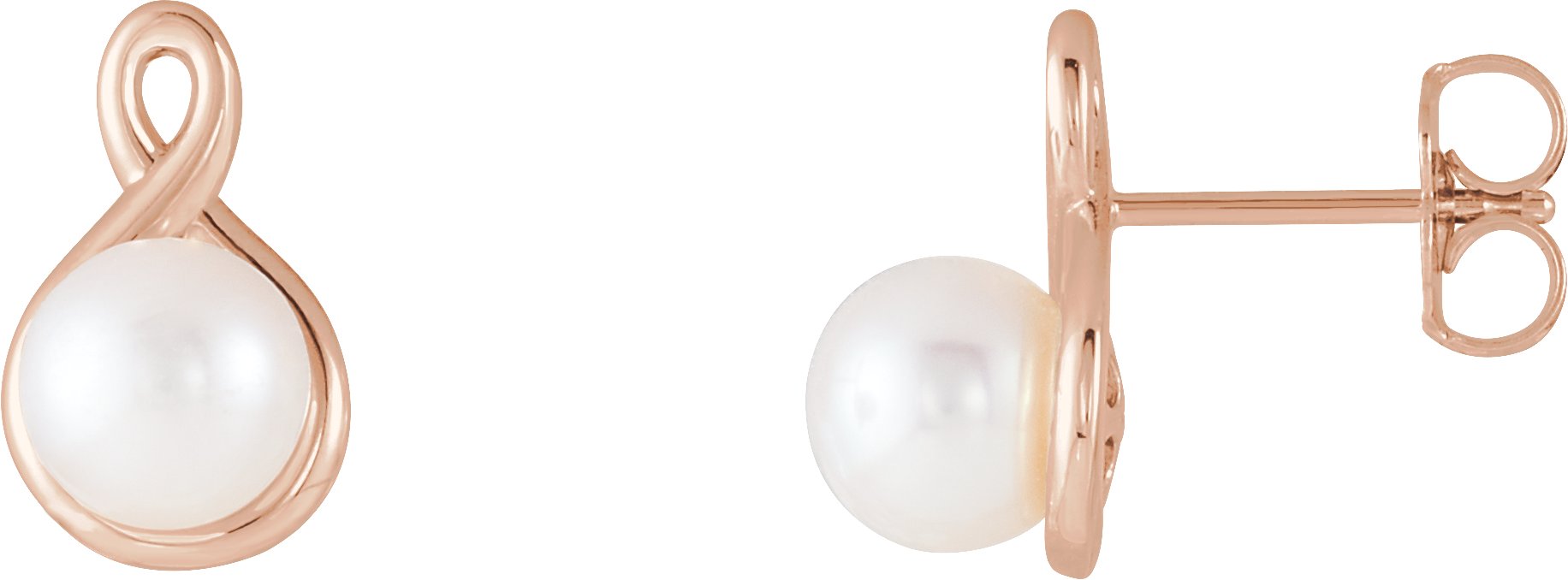 14K Rose Pearl Earrings Ref. 13410207