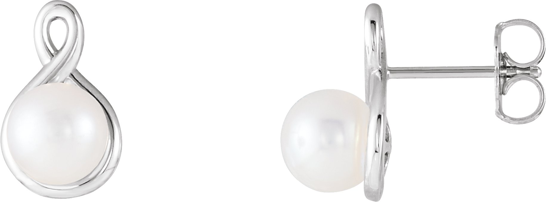 14K White Pearl Earrings Ref. 13410205
