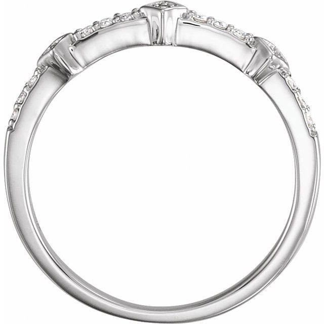 14K White 1/10 CTW Diamond Stackable Ring 