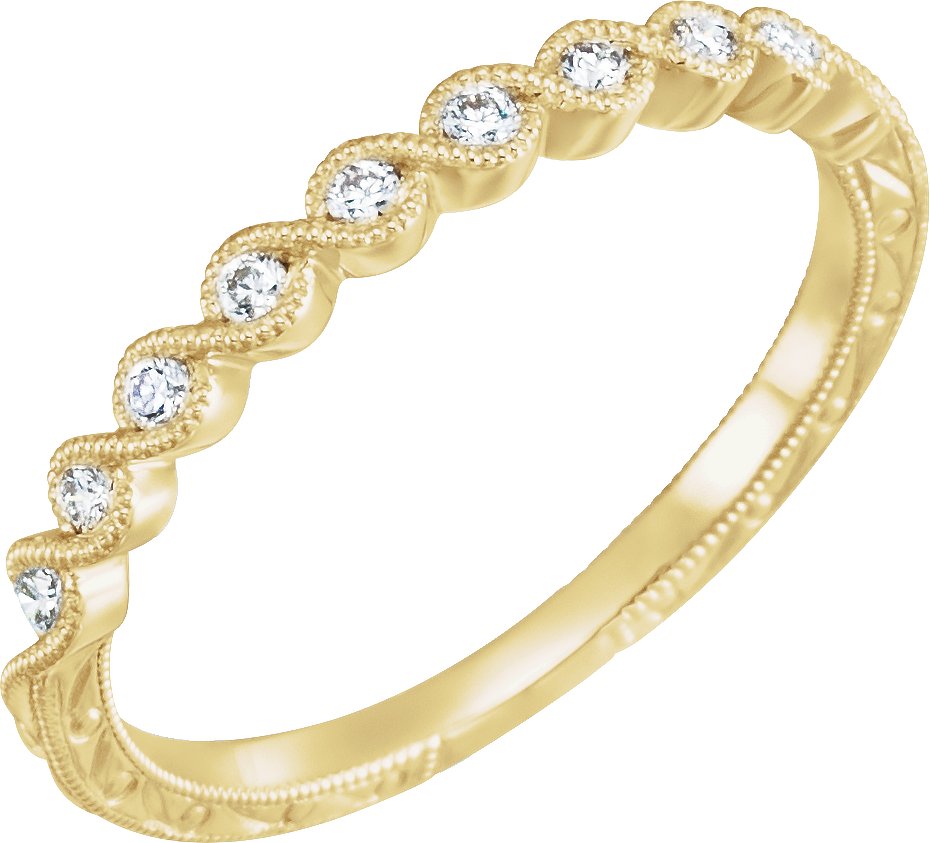 14K Yellow 1/8 CTW Natural Diamond Anniversary Band