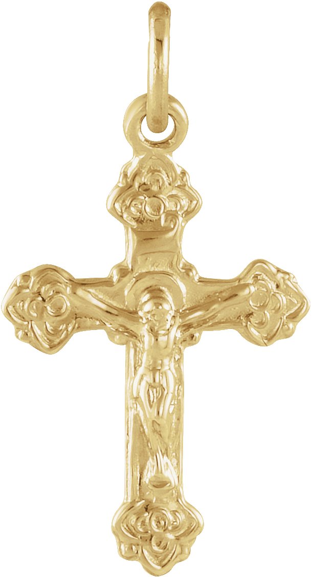 14K Yellow 14x9 mm Youth Crucifix Pendant