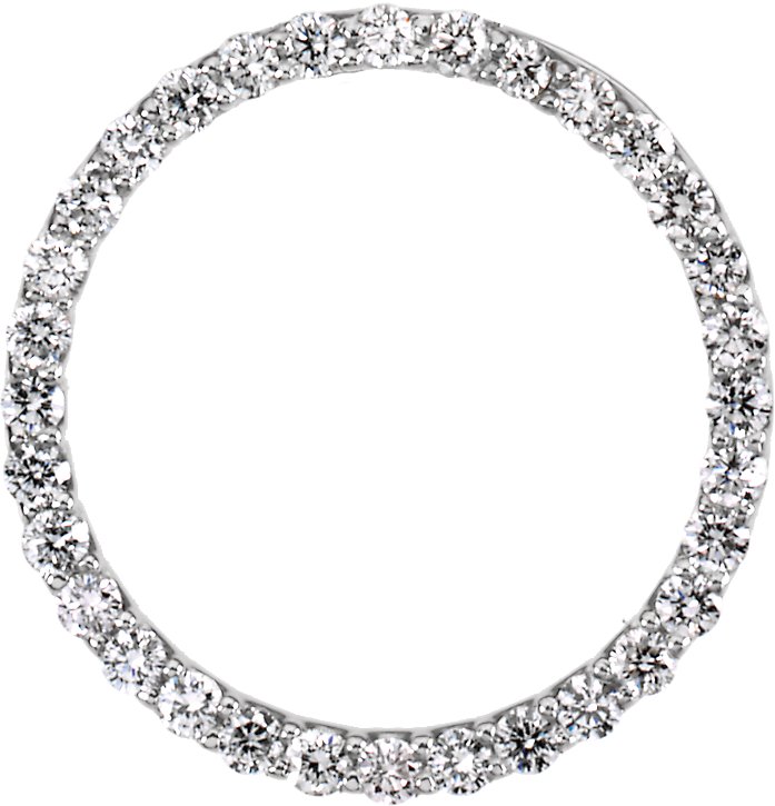 Platinum 3/8 CTW Natural Diamond Circle Pendant