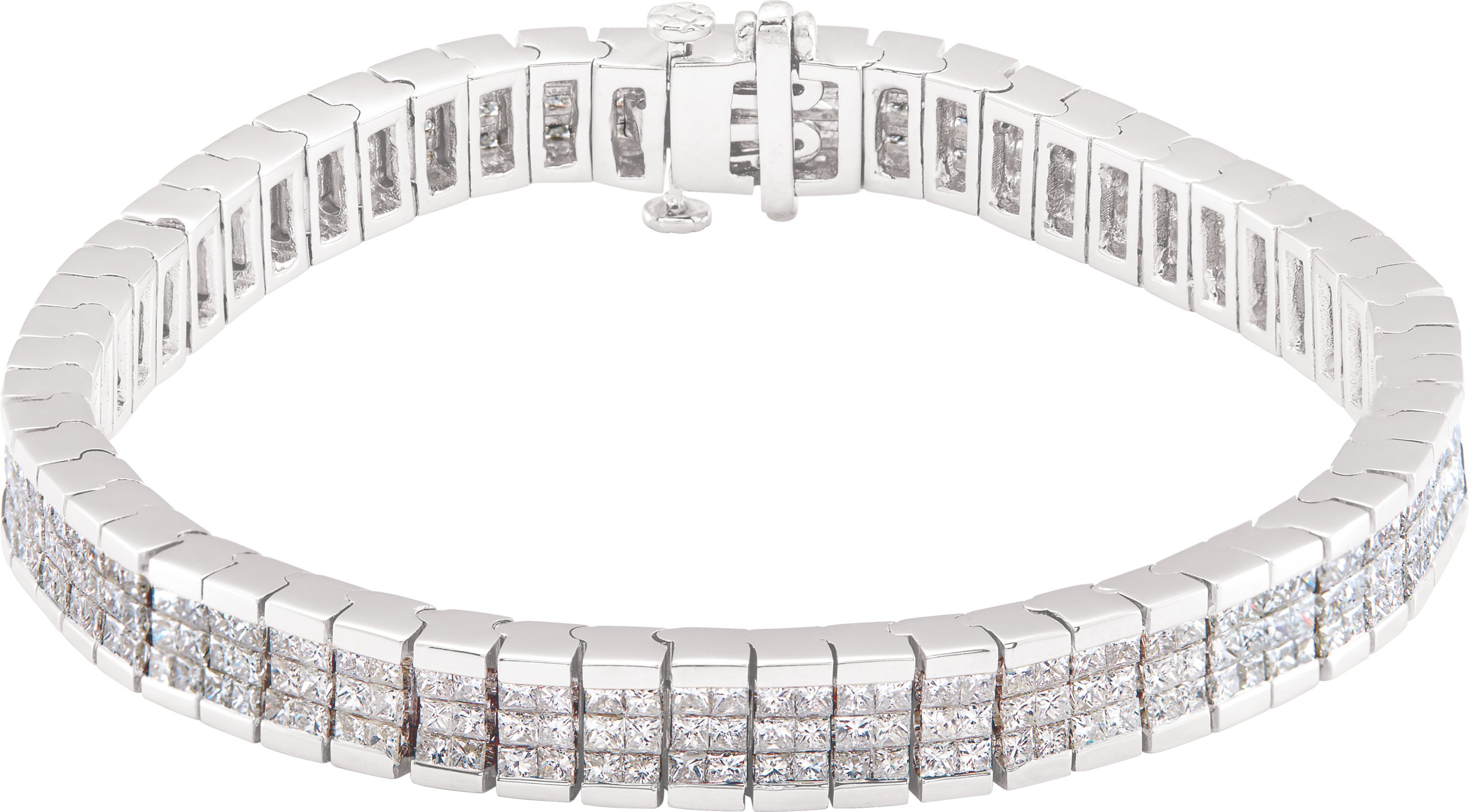 14K White 8 3/8 CTW Natural Diamond 7 1/2" Bracelet