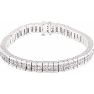 14K White 8 3/8 CTW Natural Diamond 7 1/2" Bracelet