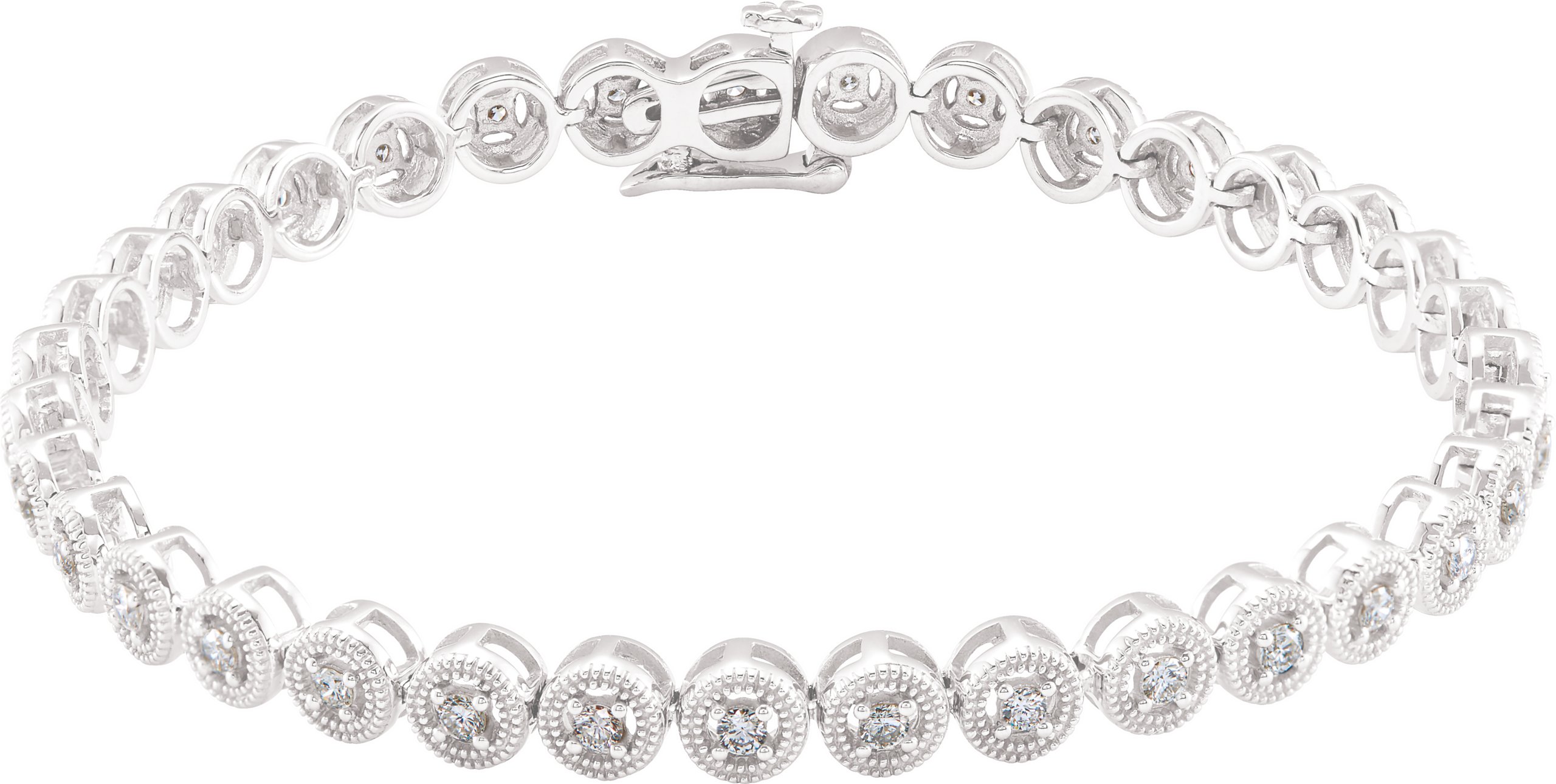 14K White 1 CTW Natural Diamond 7" Bracelet 