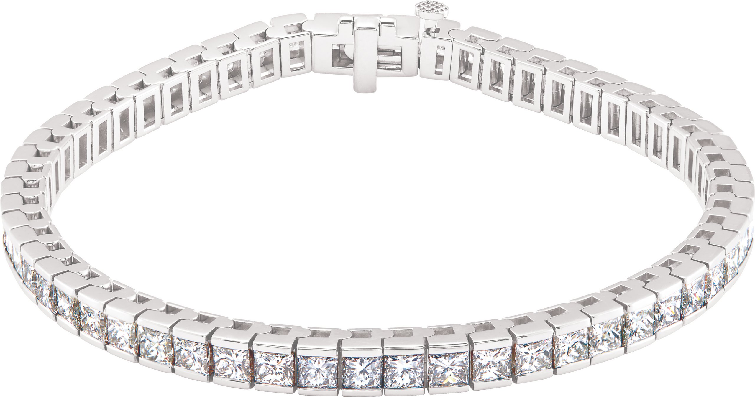 8kt white gold cuff with diamonds