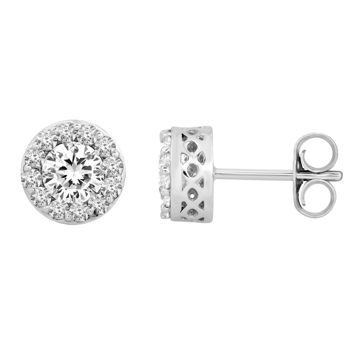 14K White 2 3/8 CTW Diamond Fantasy™ Cluster Earrings