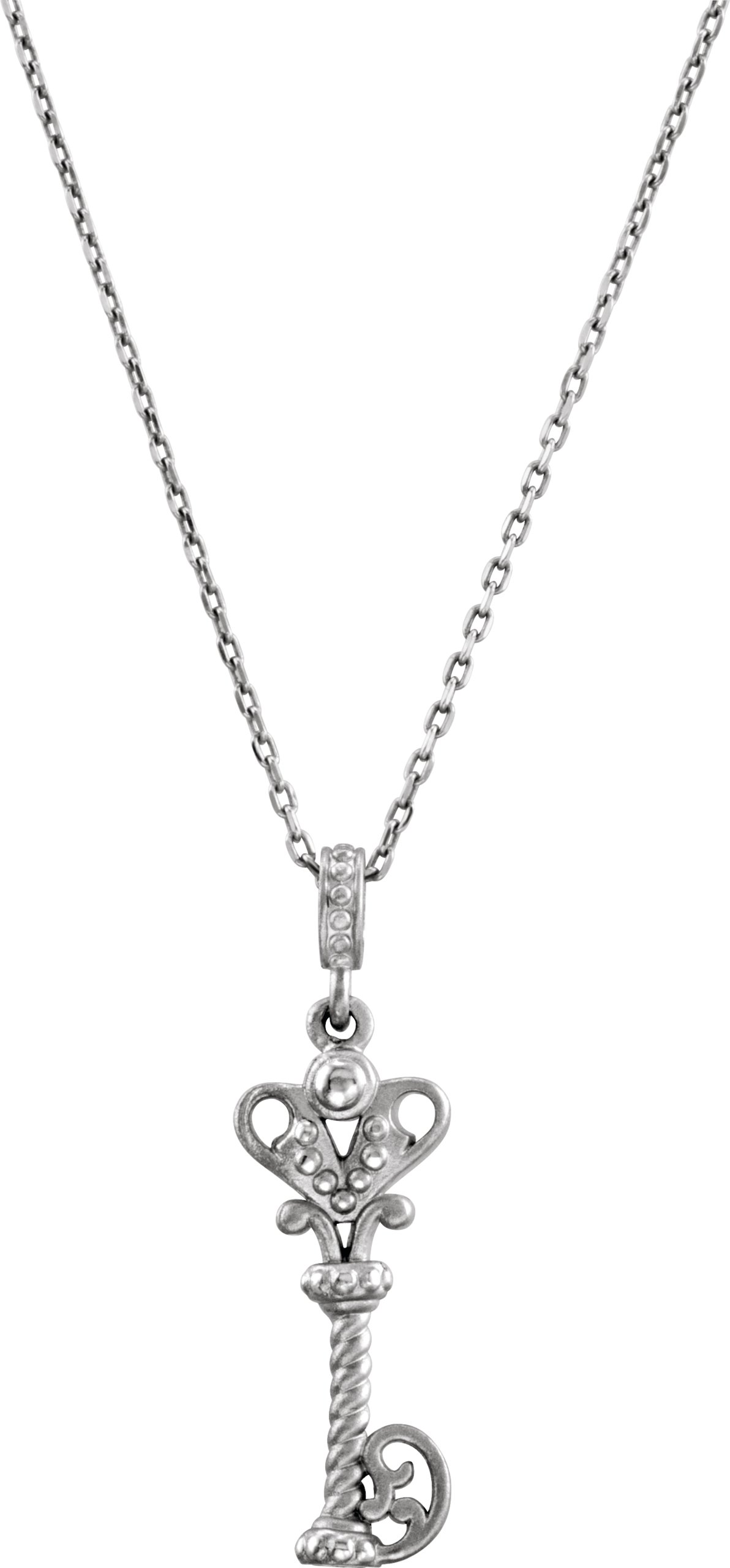 Sterling Silver Key Pendant 18 inch / Sterling Silver