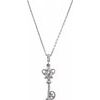 Sterling Silver Vintage Style Key 18 inch Necklace Ref. 3411296