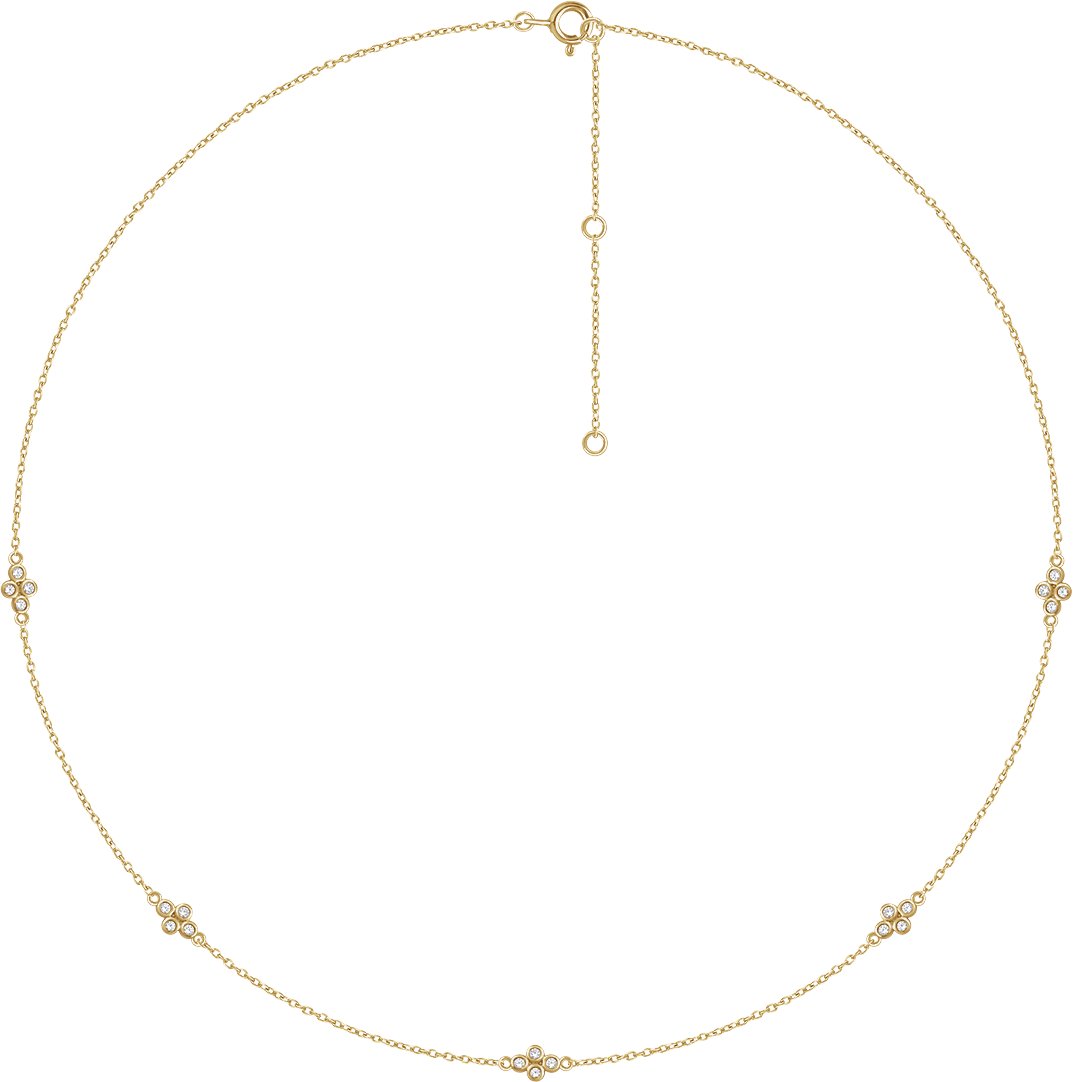 14K Yellow 1/6 CTW Natural Diamond 5-Station 16-18 Necklace