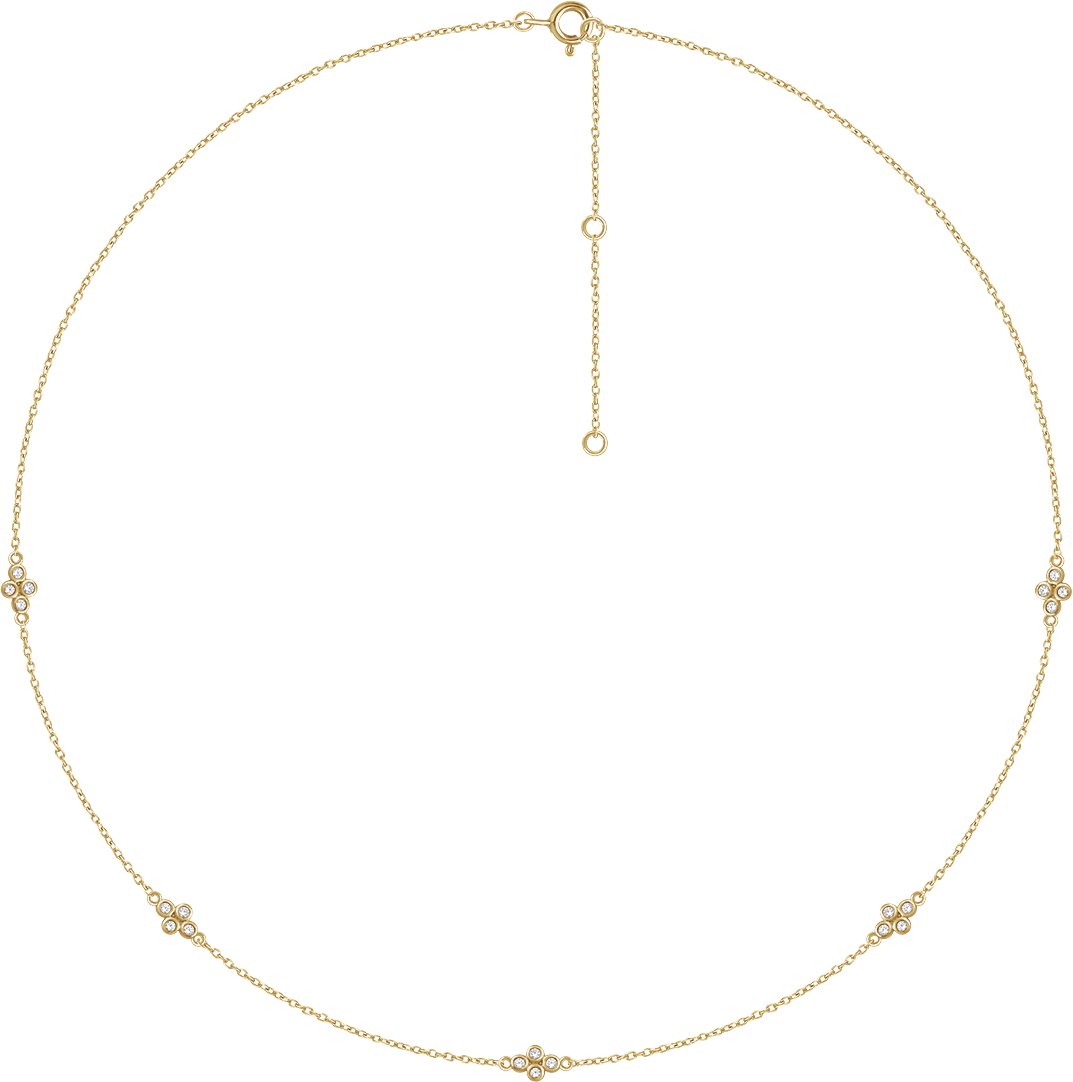 14K Yellow 1/6 CTW Diamond 5-Station 18 Necklace