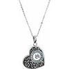 Sterling Silver 1.5 mm Round Blue Cubic Zirconia Ash Holder 18 inch Necklace Ref. 3254384
