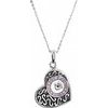 Sterling Silver 1.5 mm Round Pink Cubic Zirconia Ash Holder 18 inch Necklace Ref. 3254401