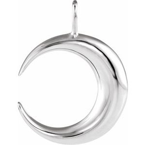 Sterling Silver Crescent Moon Pendant 