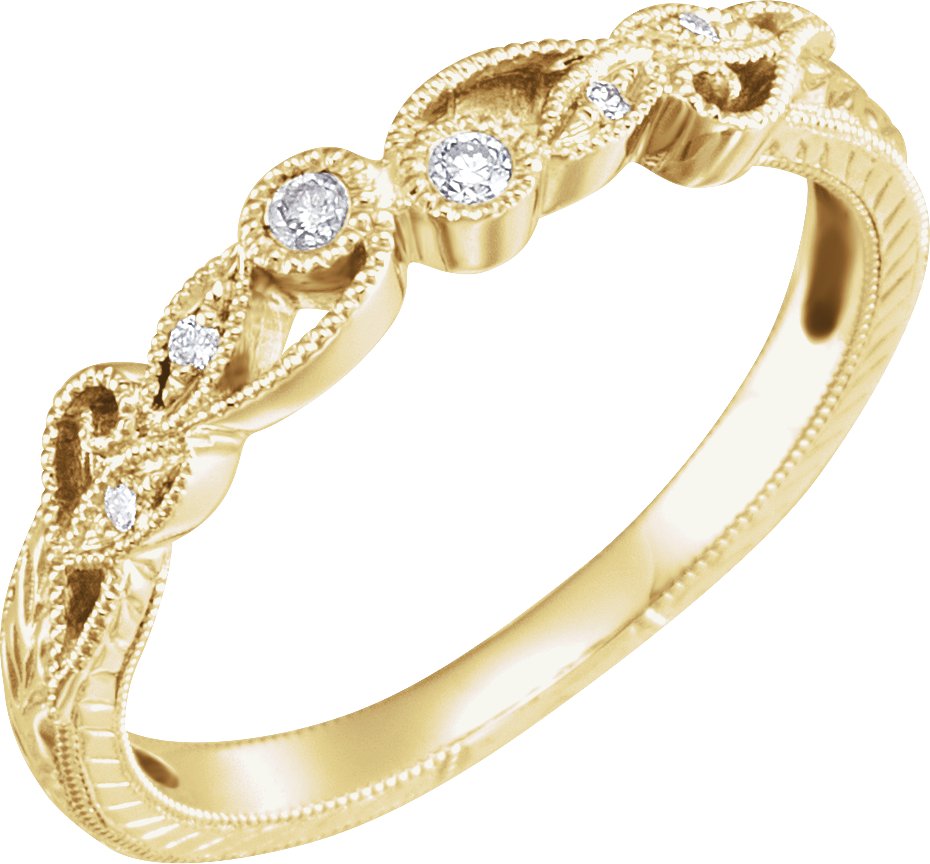 14K Yellow .06 CTW Diamond Anniversary Band  