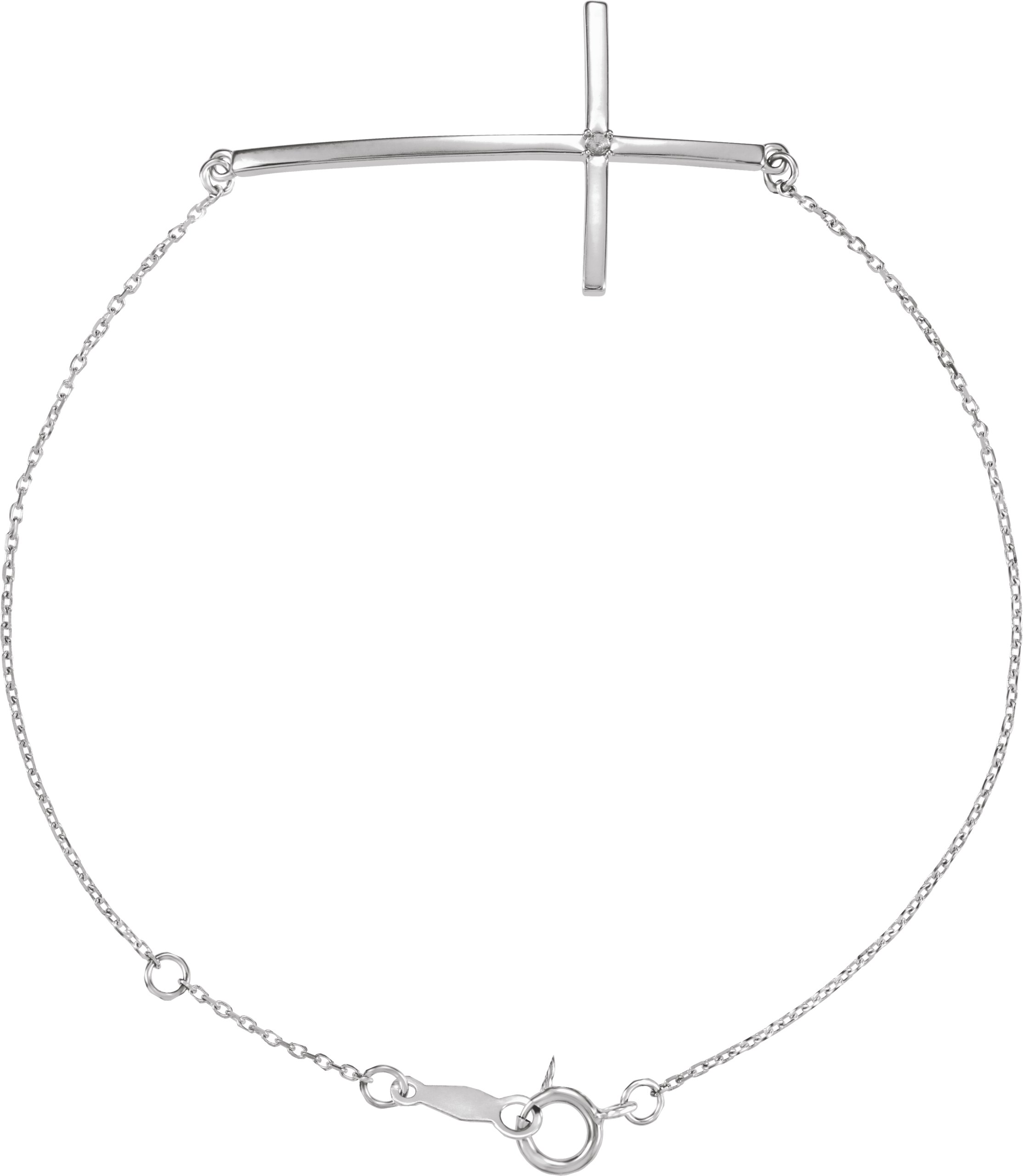 Accented Sideways Cross Bracelet