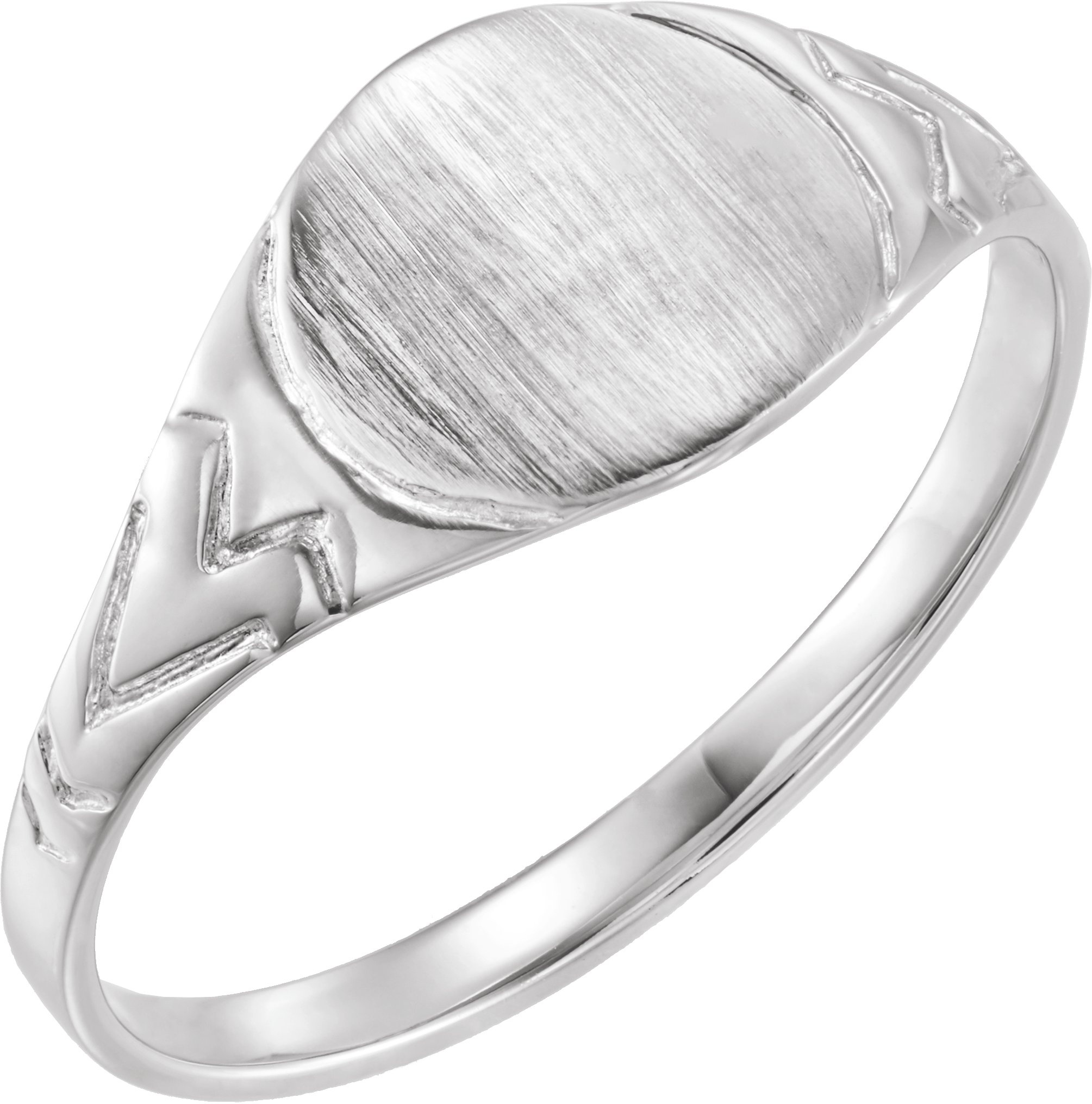 Sterling Silver 6 mm Round Youth Signet Ring