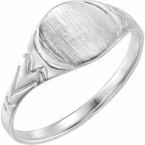 Sterling Silver 6 mm Round Youth Signet Ring