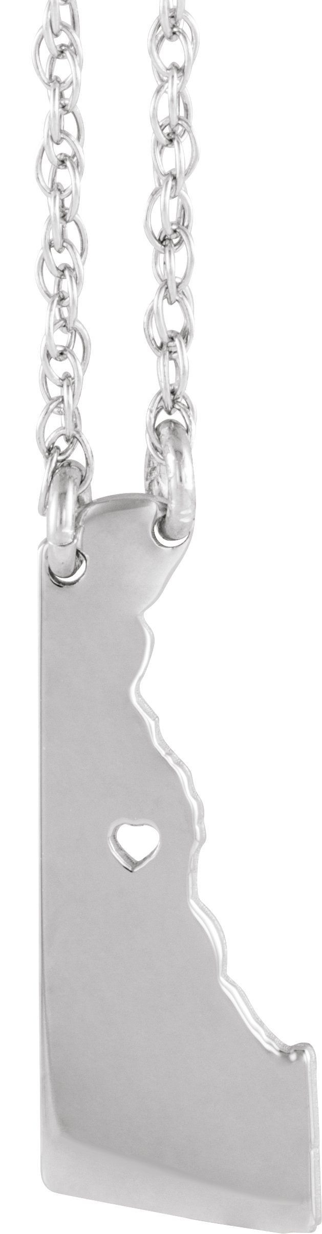 Engravable State with Heart-Pierced City Necklace