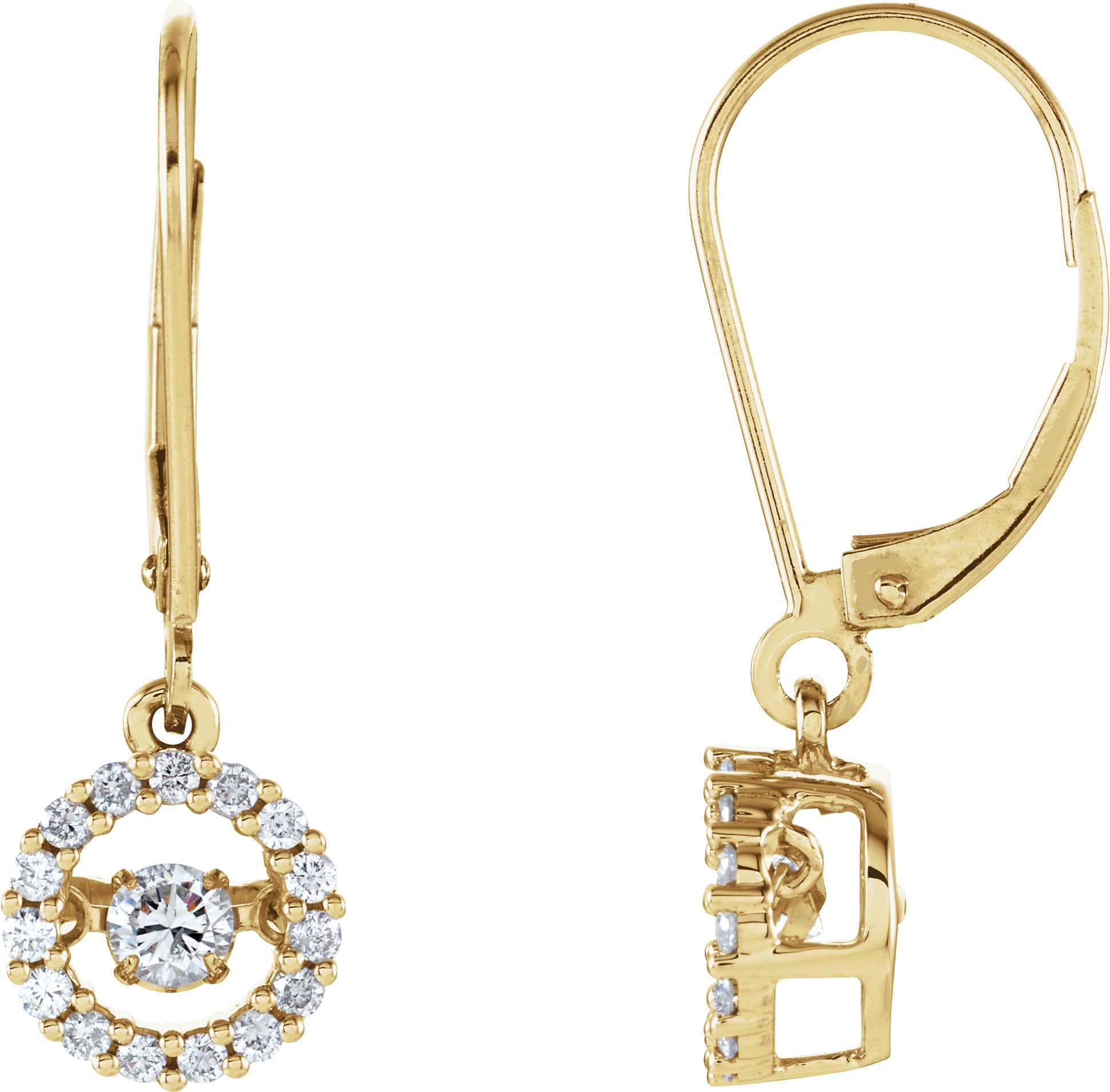 14K Yellow 1/2 CTW Diamond Halo-Style Mystara® Earrings