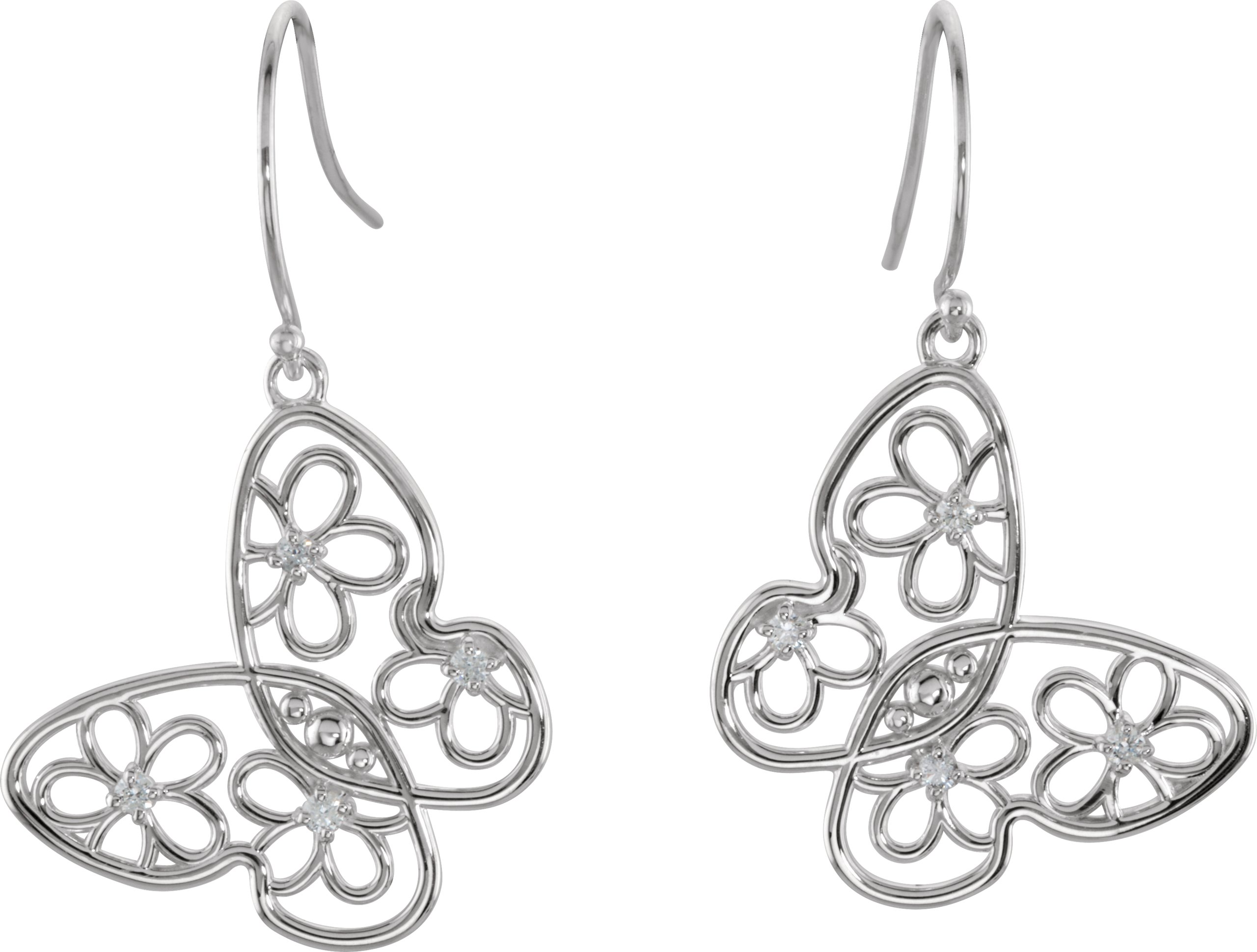 Alternative view of Floral Butterfly Earrings